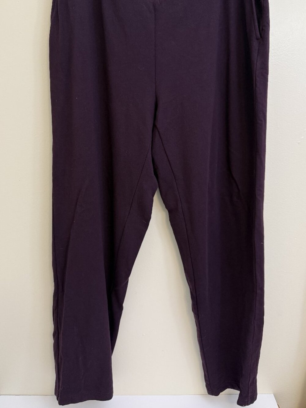 J. Jill Pure Pants Womens Plus 2X Affinity French Terry Slim Leg Dark Burgundy